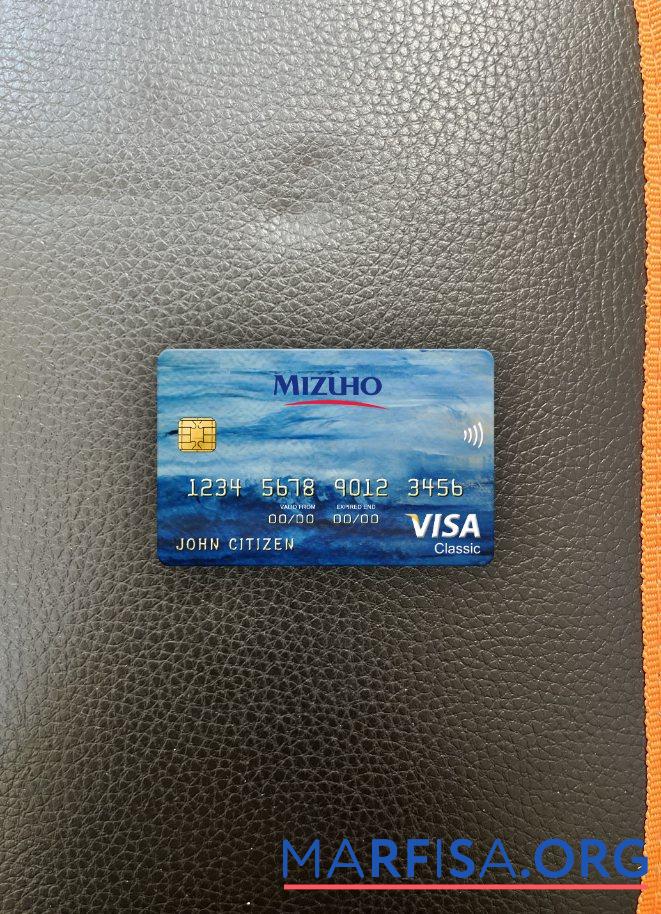 Printable Japan Mizuho bank visa classic card photolook front template